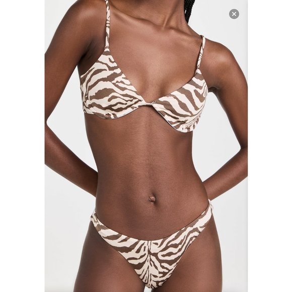 Good American Satin Better Zebra Bikini Bottoms NWT, Size 2 - Picture 2 of 7